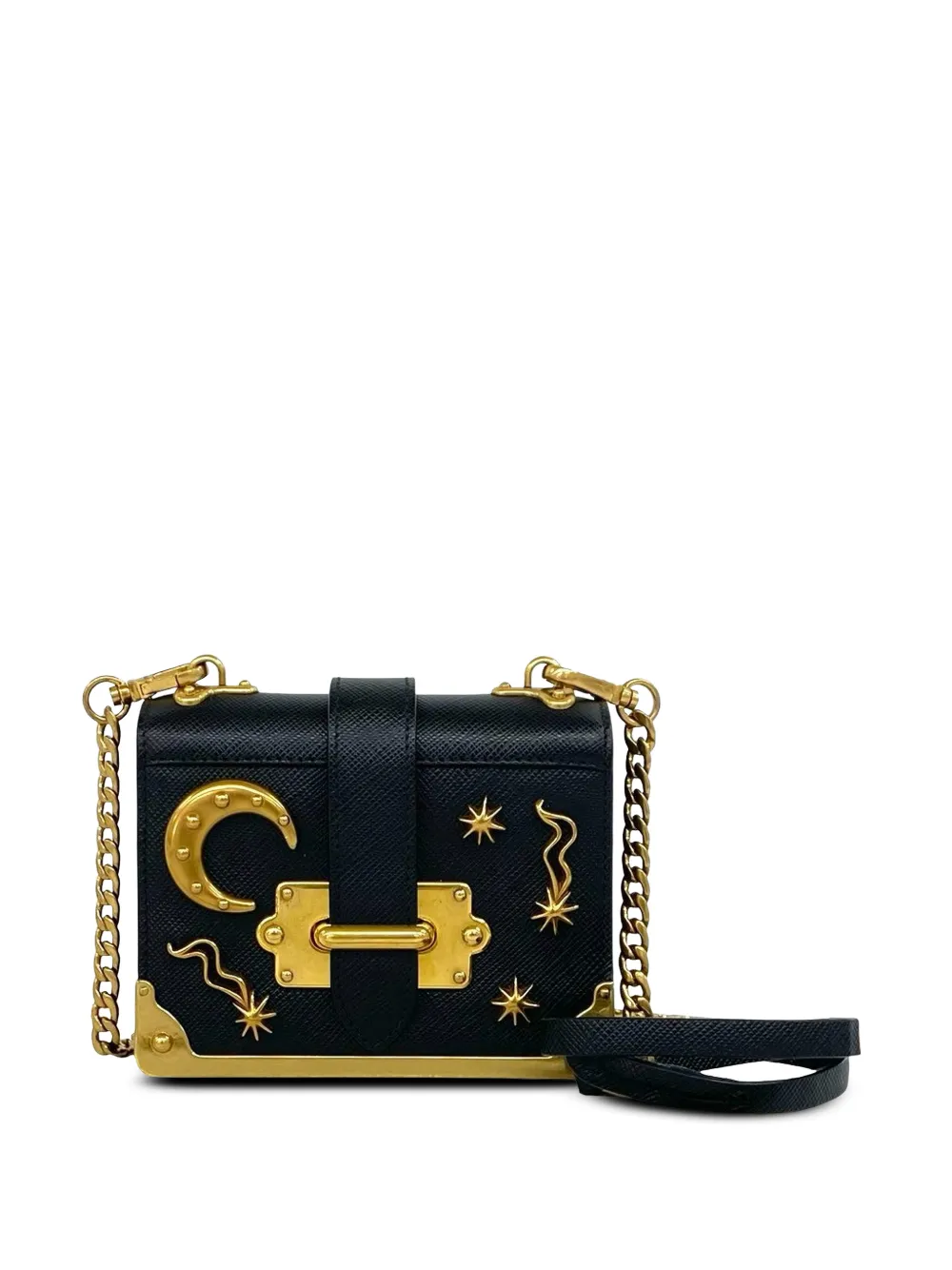 Prada Pre-Owned 2015-2026 Micro Saffiano Astrology Cahier crossbody bag - Nero