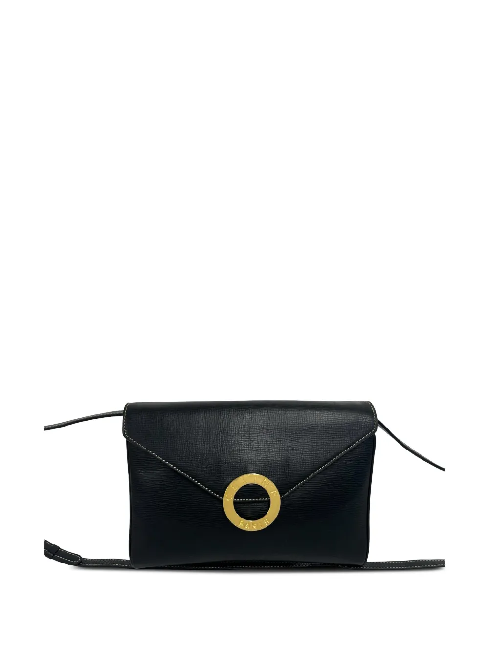 Celine Pre-Owned 2012 Calfskin Circle Logo crossbody bag - Black