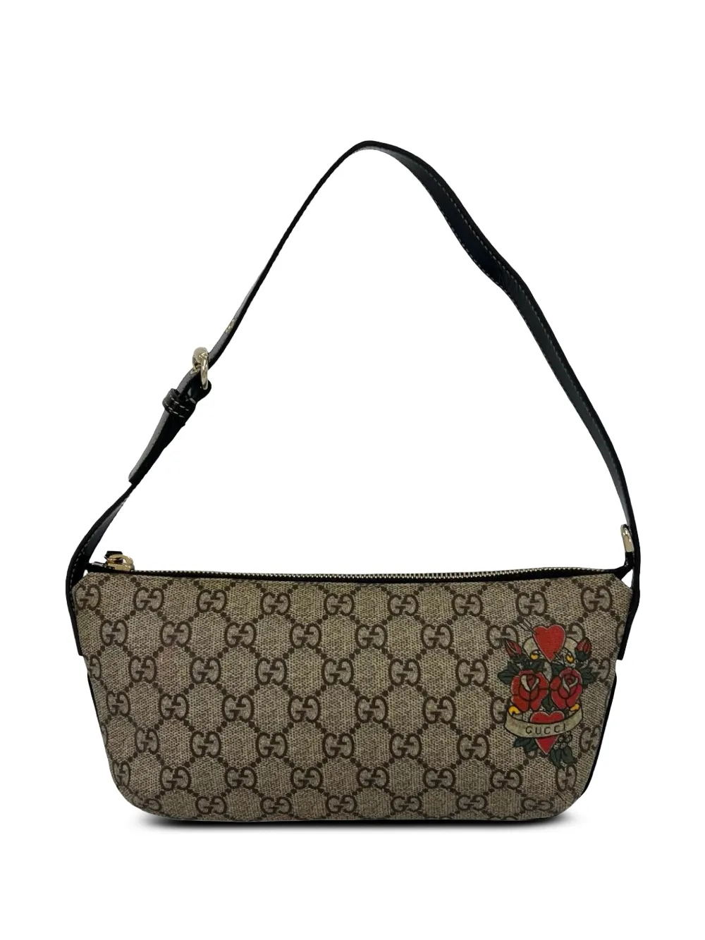 Gucci Pre-Owned 2000-2015 GG Supreme Tattoo Heart handbag - Neutrals