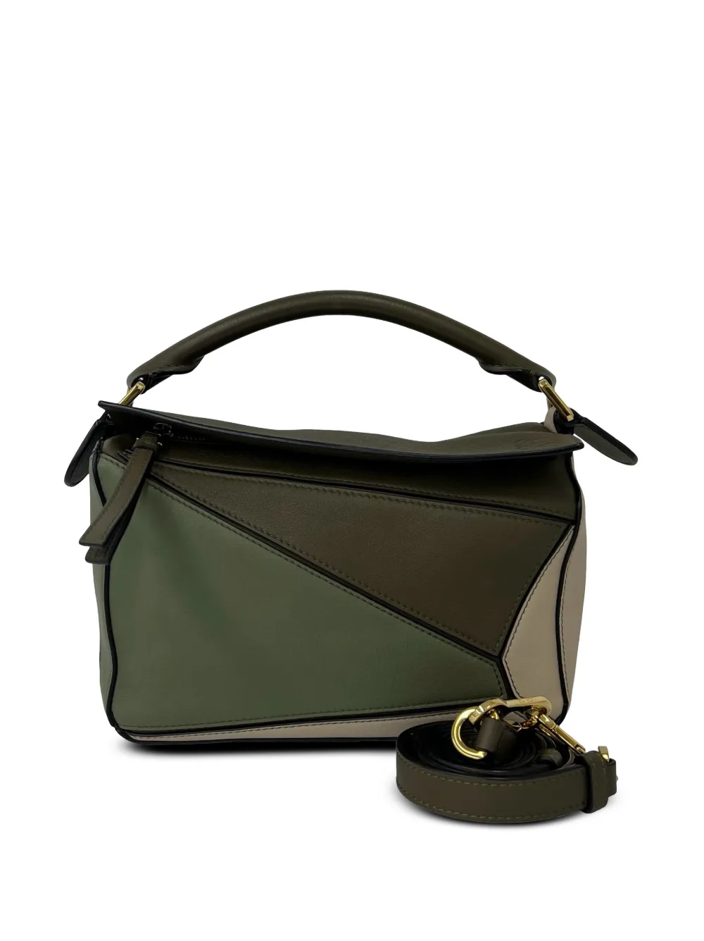 Loewe Pre-Owned 2010-2026 Mini Tricolor Calfskin Puzzle satchel - Grün