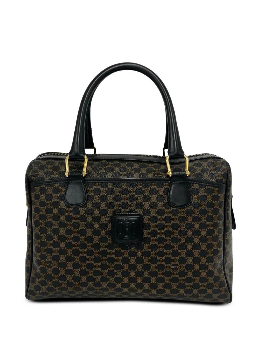 Celine Pre-Owned 1990-2010 Macadam Coated Canvas boston bag - Brown