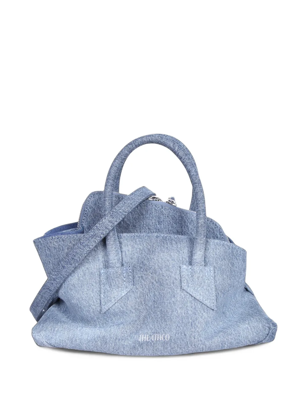 The Attico La Passeggiata mini' washed denim top handle - Blu
