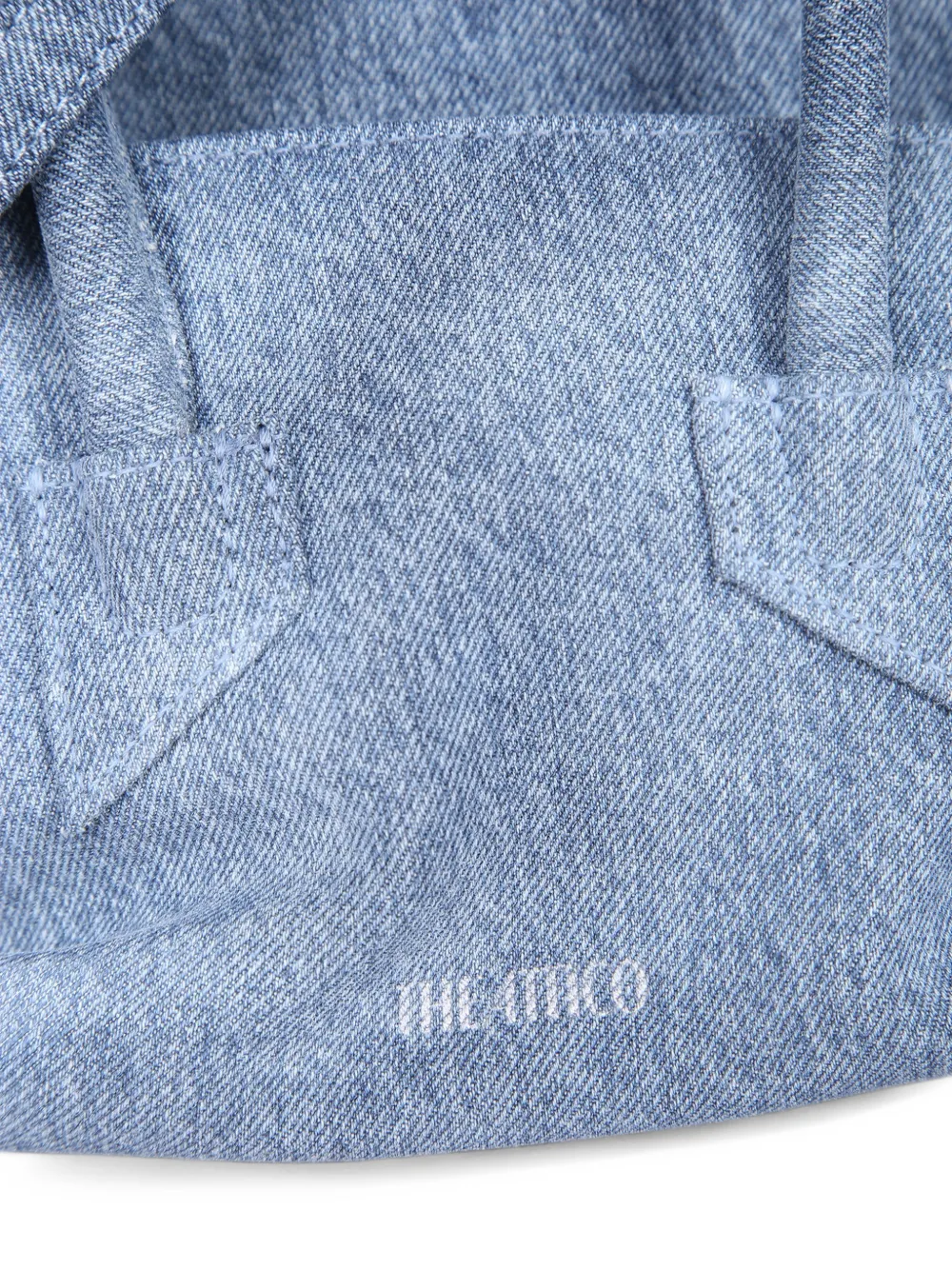 The Attico La Passeggiata mini' washed denim top handle Blauw