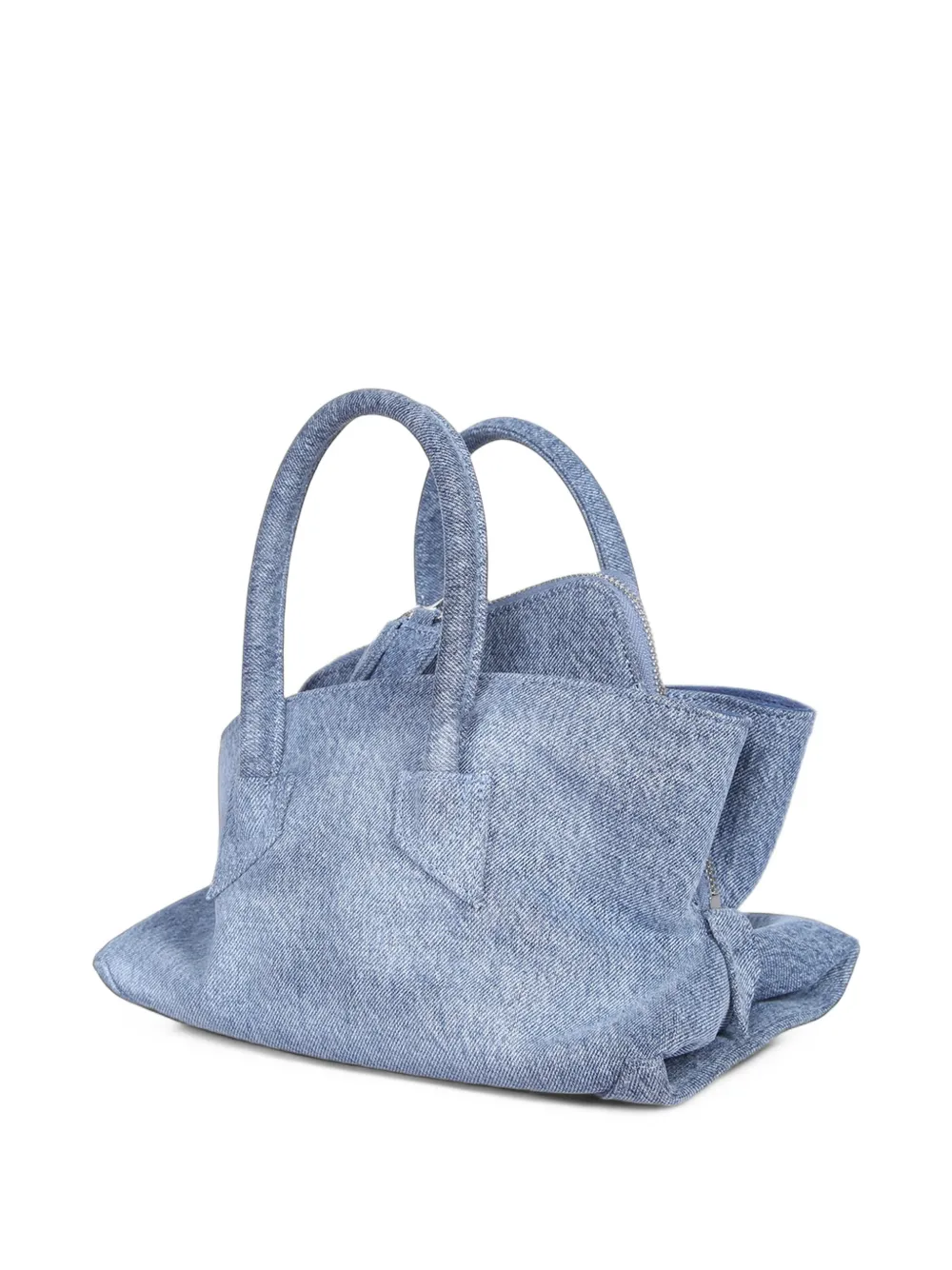 The Attico La Passeggiata mini' washed denim top handle Blauw