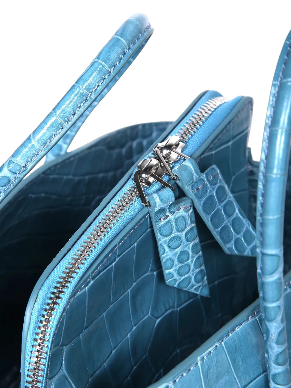 The Attico croc-effect leather shoulder bag Blauw