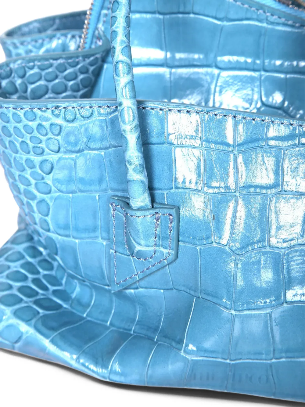 The Attico croc-effect leather shoulder bag Blauw