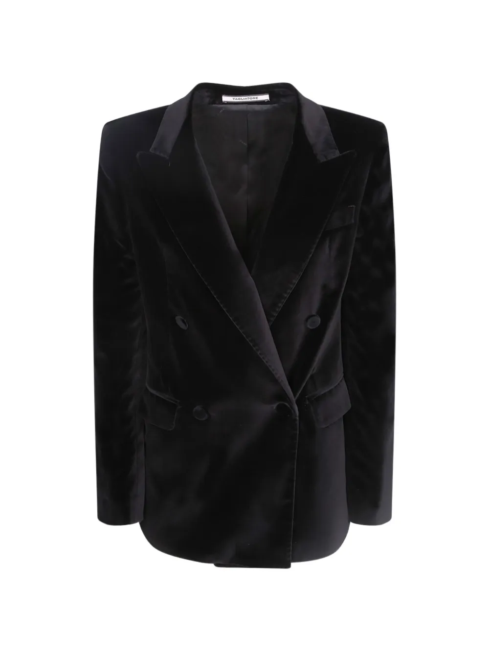 Tagliatore double-breasted velvet blazer Zwart