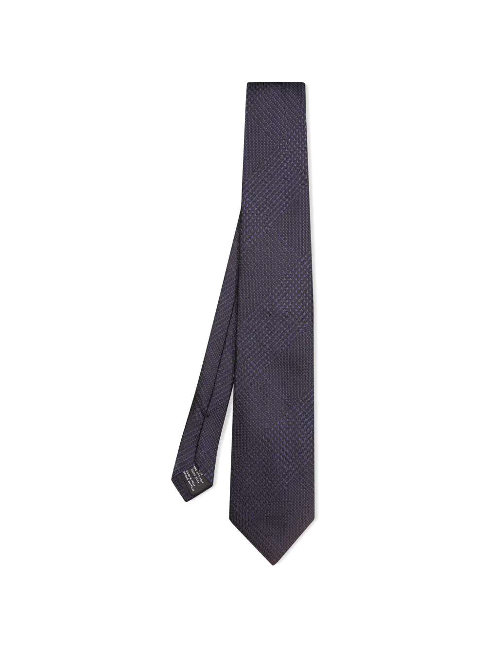 TOM FORD Prince of Wales check silk tie Blauw