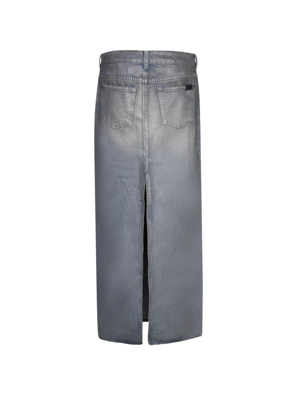 7 For All Mankind metallic-effect slit maxi skirt Grijs