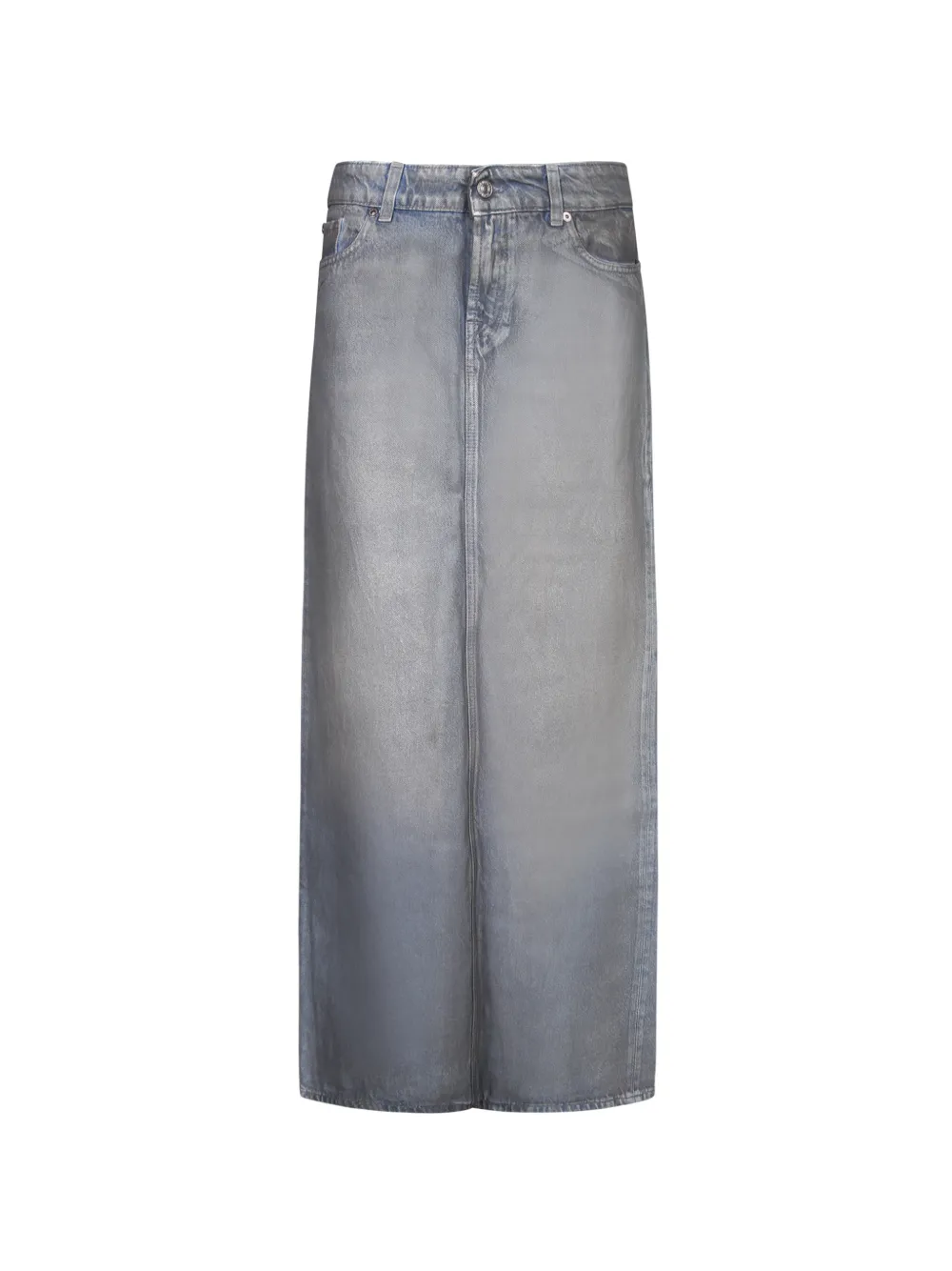 7 For All Mankind metallic-effect slit maxi skirt - Grigio