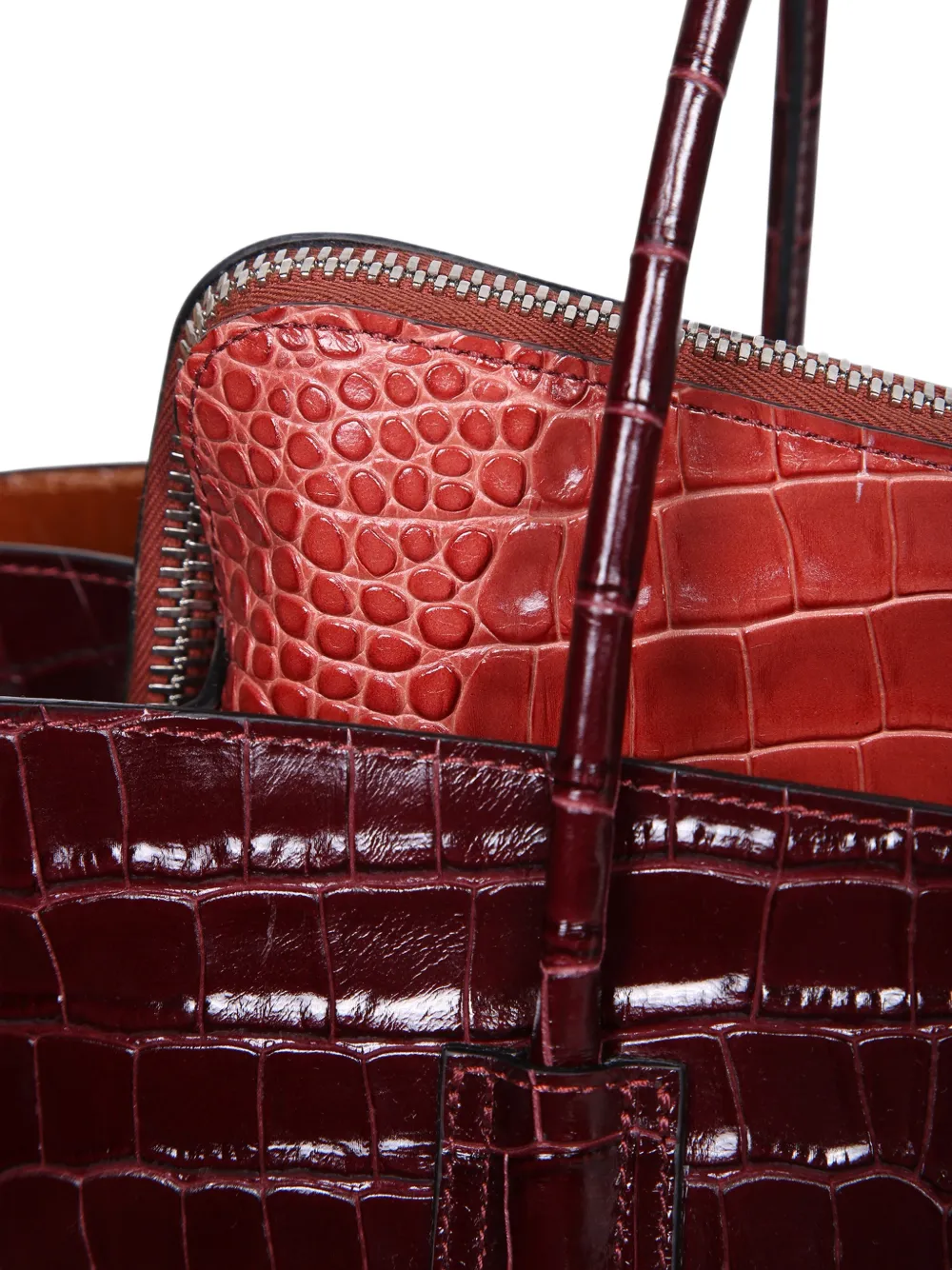 The Attico La Passeggiata medium faded bordeaux top handle Rood
