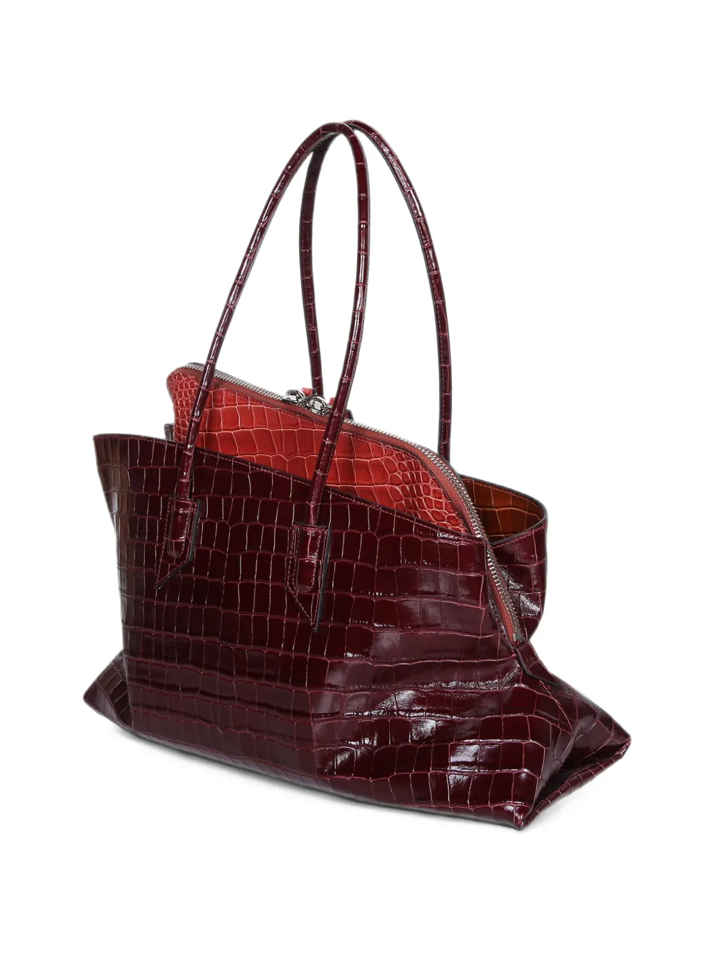The Attico La Passeggiata medium faded bordeaux top handle Rood