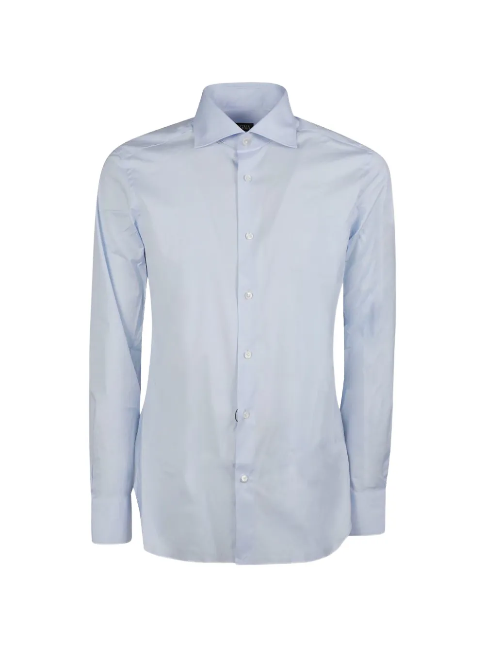 Zegna spread-collar long-sleeved shirt Blauw