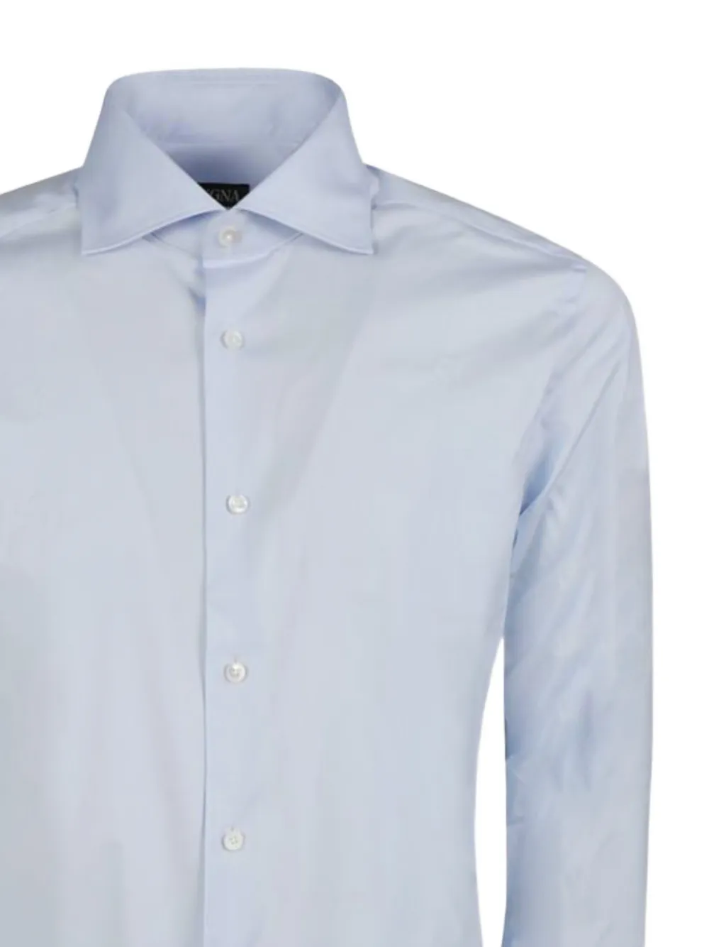 Zegna spread-collar long-sleeved shirt Blauw
