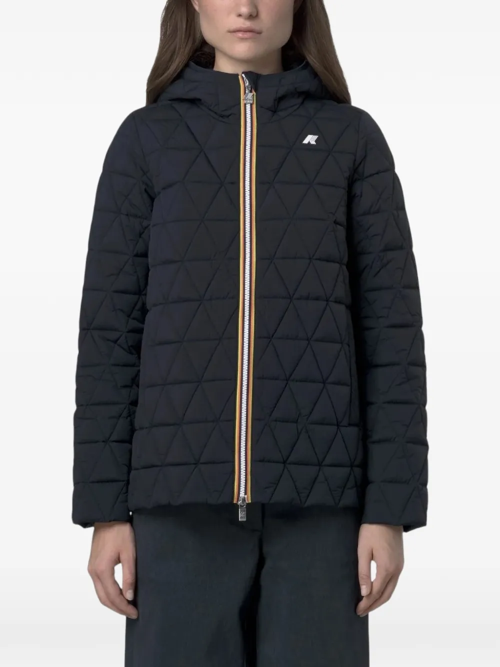 K-Way Madlaine diamond-quilted jacket Blauw