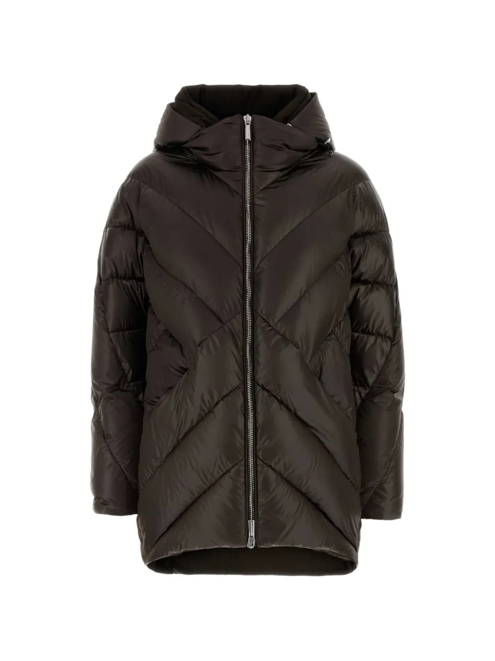 Moorer Wanita chevron-quilted parka coat Bruin