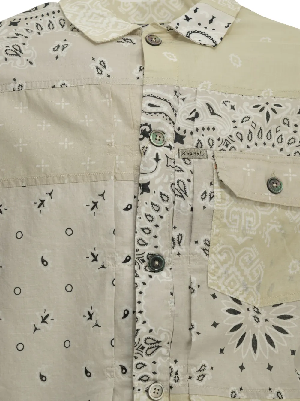 KAPITAL patchwork bandana-print jacket Beige