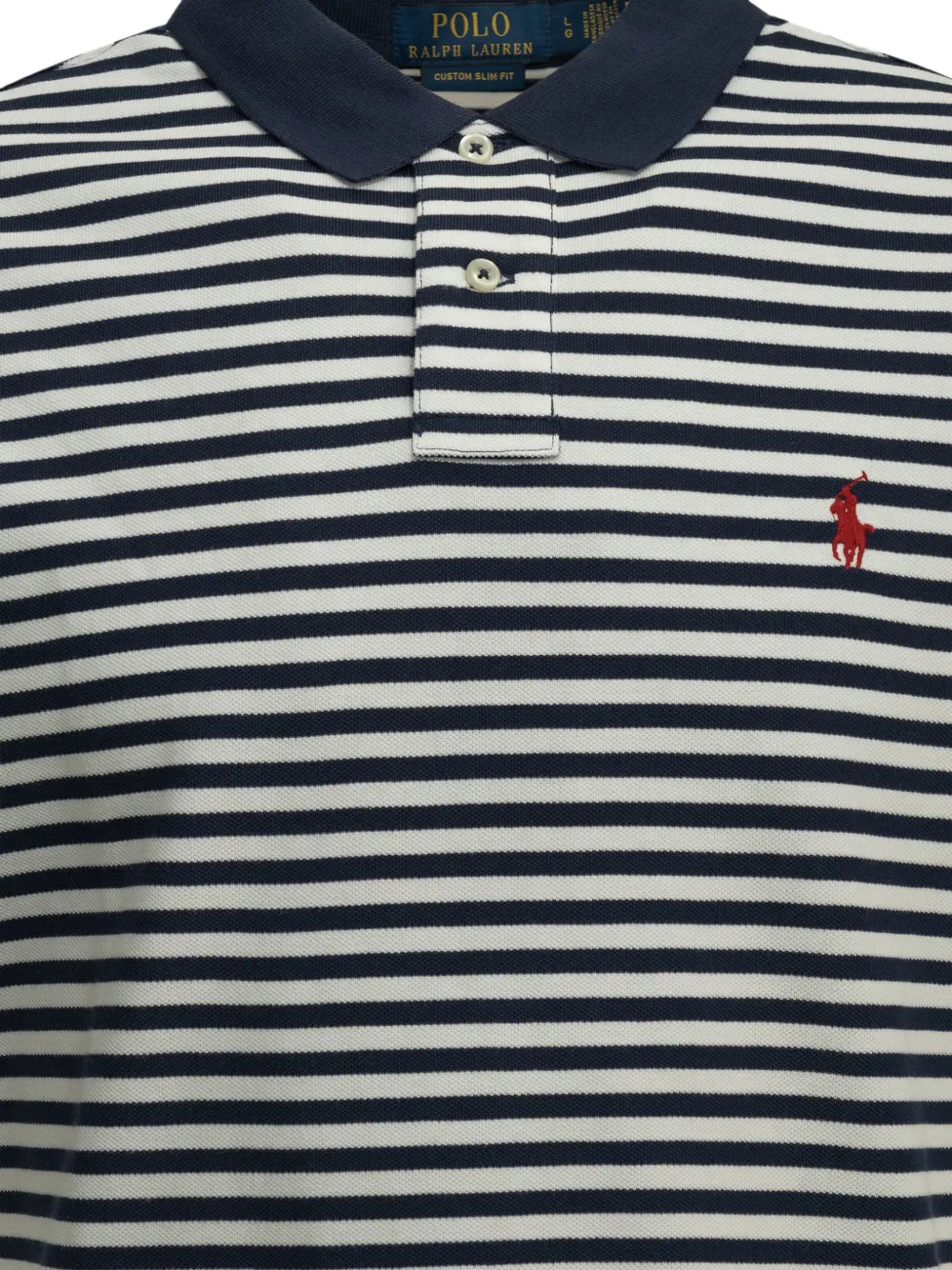 Polo Ralph Lauren striped-knit polo shirt Blauw
