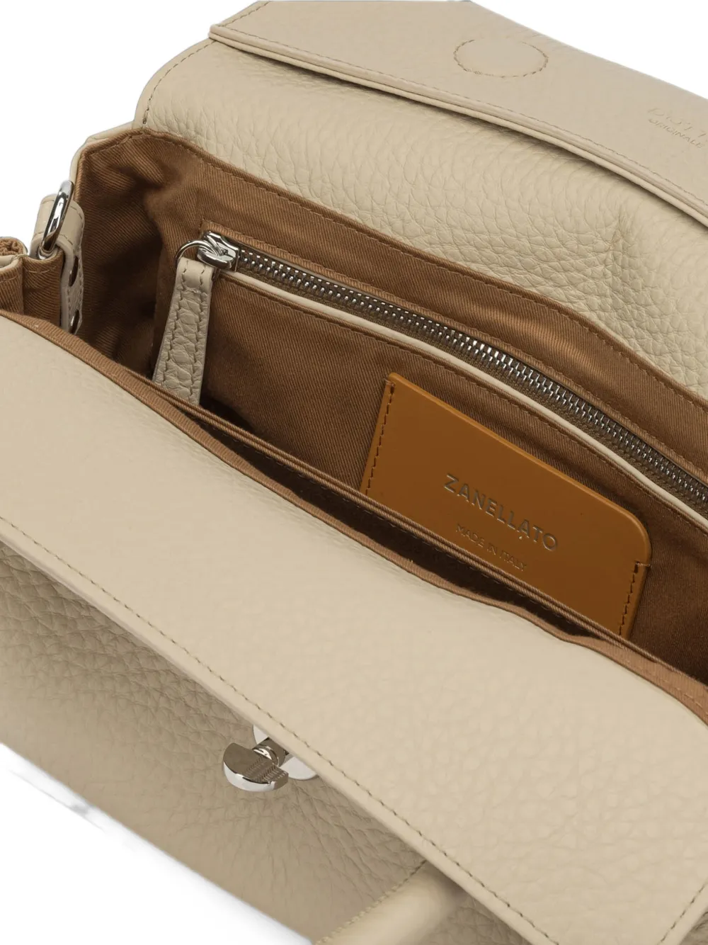 Zanellato Medium Dotta leren shopper met studs Beige