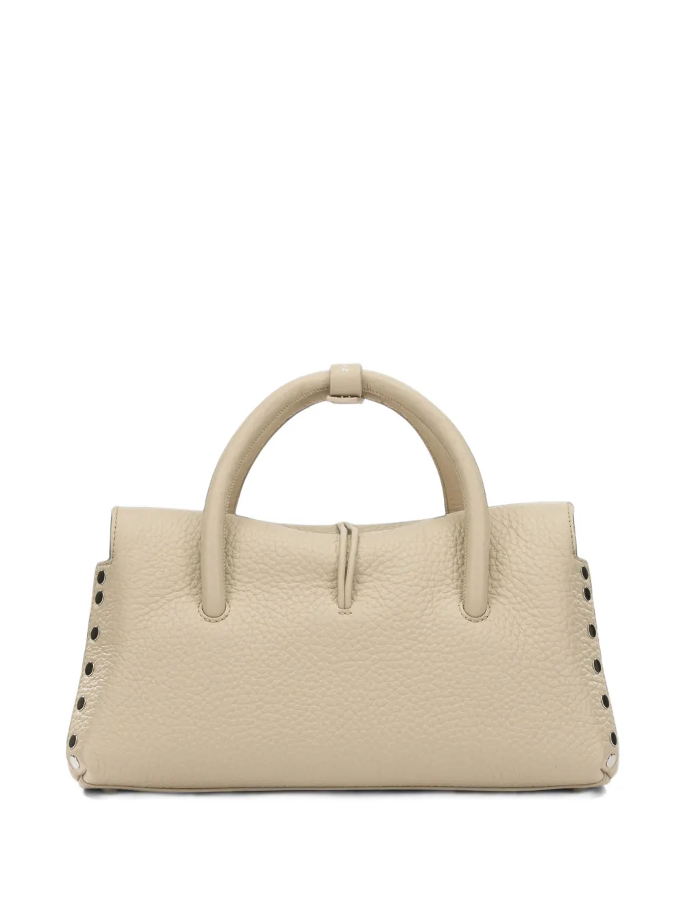 Zanellato Medium Dotta leren shopper met studs Beige