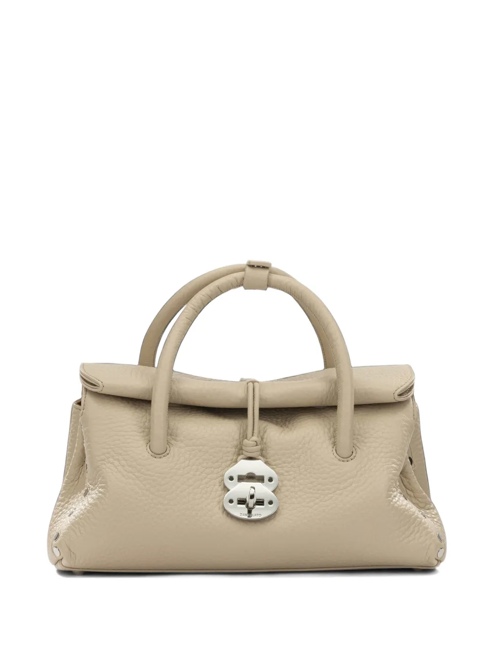 Zanellato Medium Dotta leren shopper met studs Beige