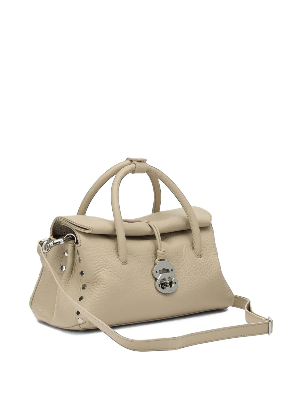 Zanellato Medium Dotta leren shopper met studs Beige