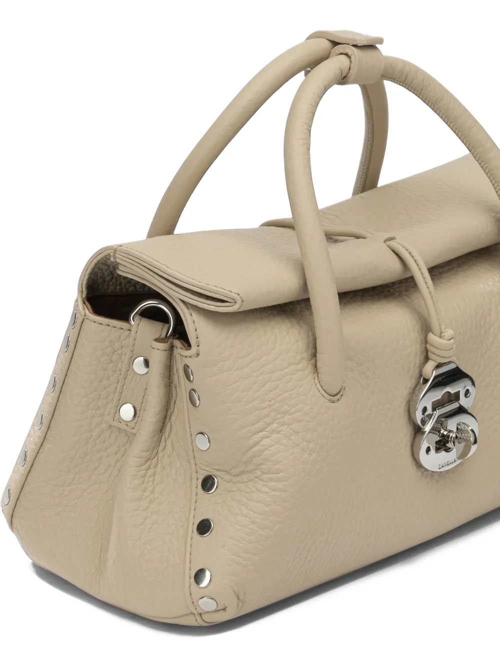 Zanellato Medium Dotta leren shopper met studs Beige