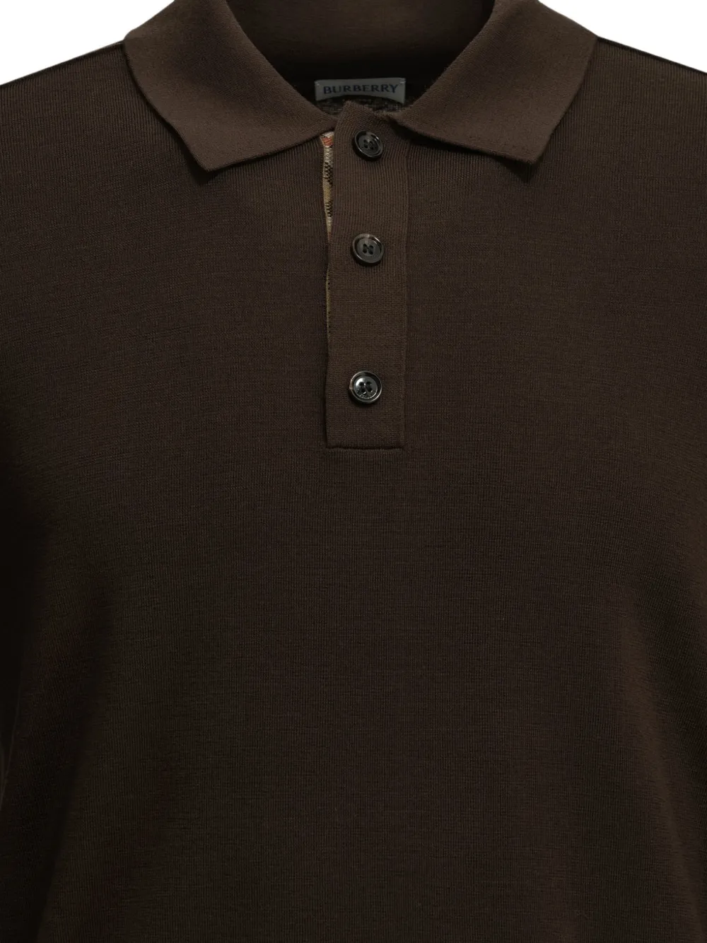 Burberry long-sleeve wool polo shirt Bruin