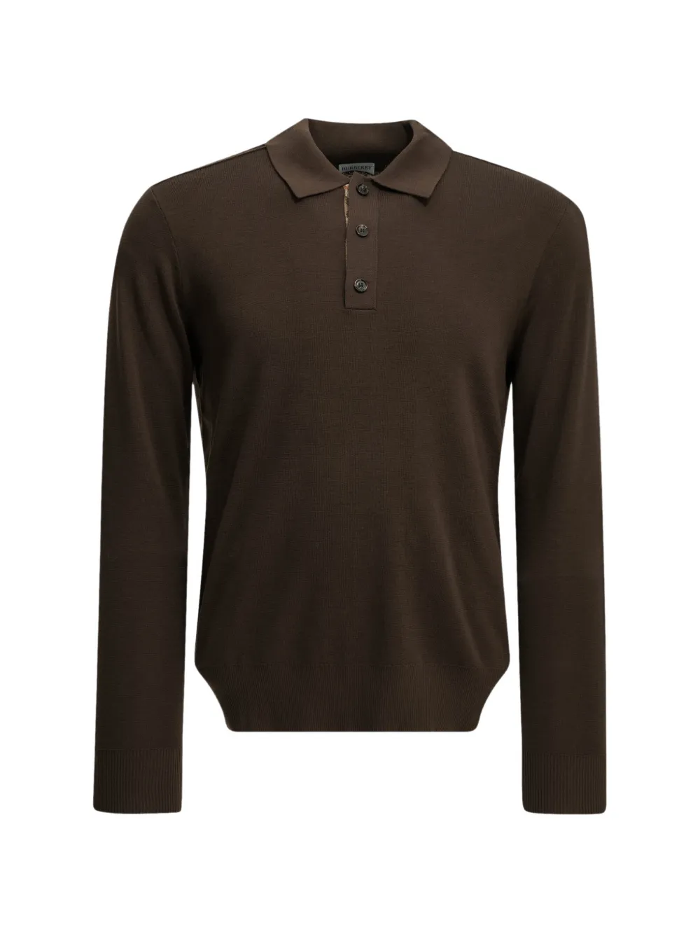 Burberry long-sleeve wool polo shirt Bruin