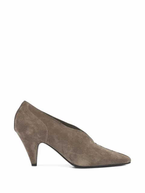 Del Carlo suede V-neck pumps