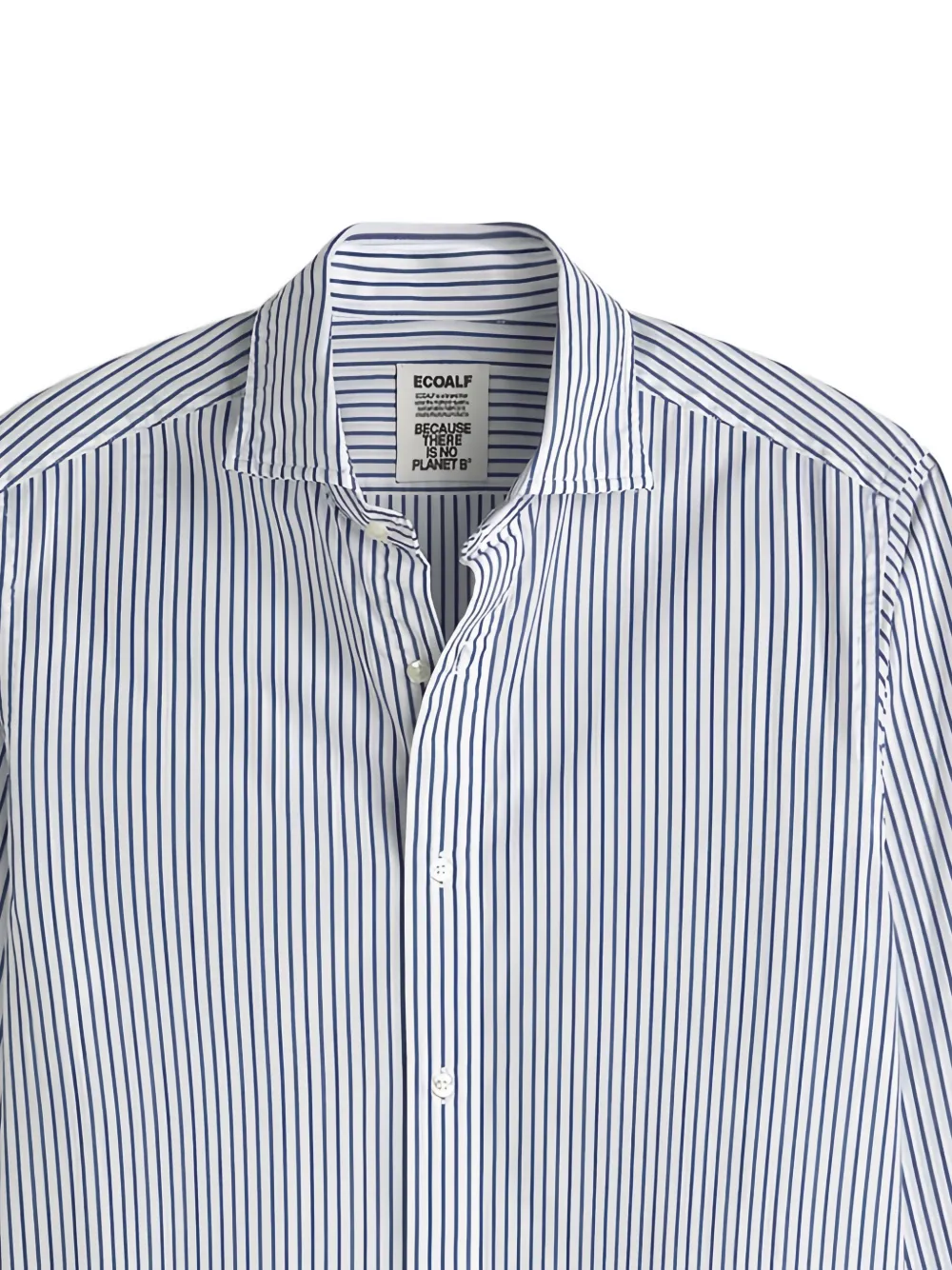 Ecoalf Alfredo vertical-stripe long-sleeve shirt Wit