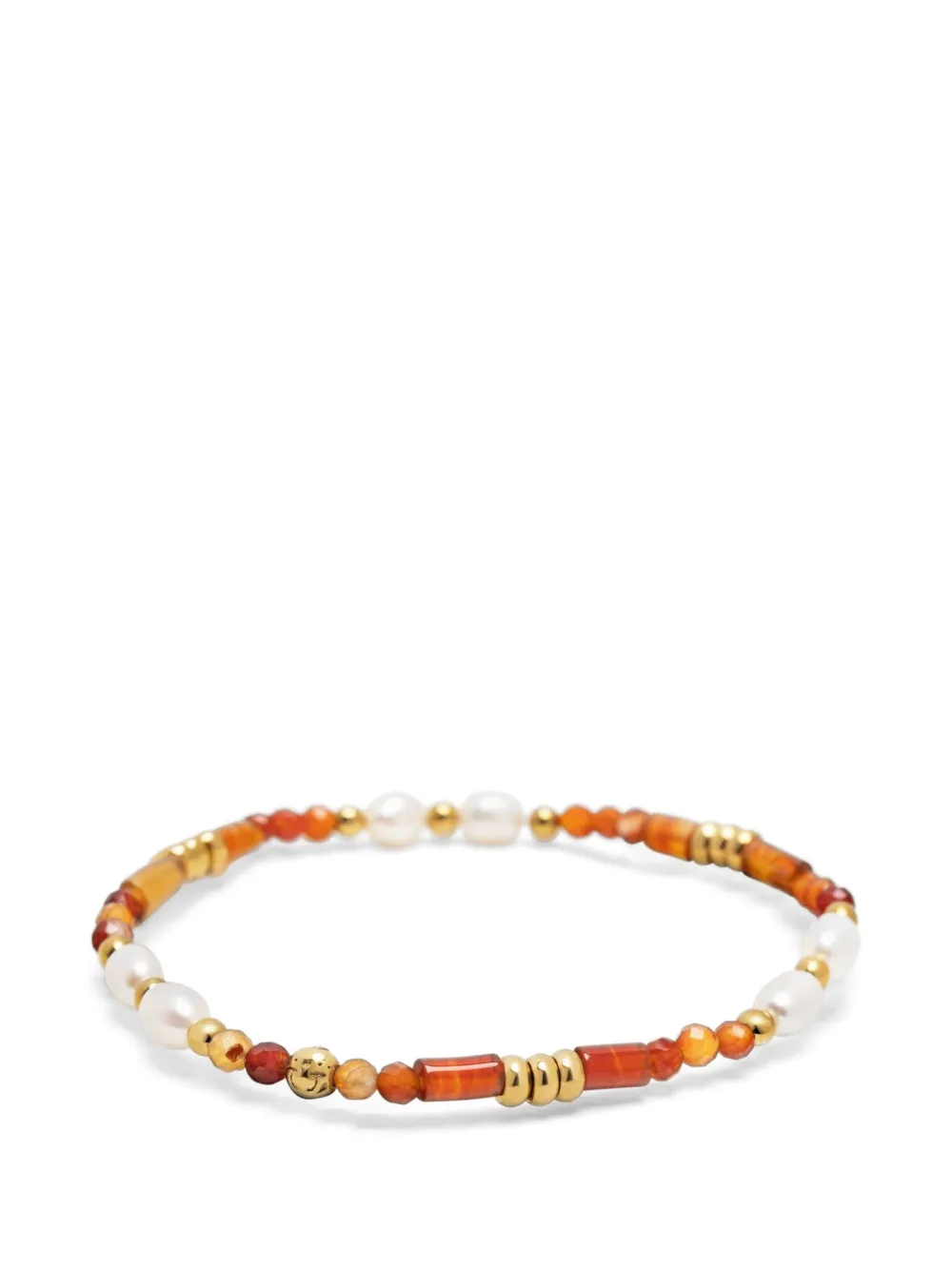 Nialaya Jewelry carnelian pearl beaded bracelet - Oro