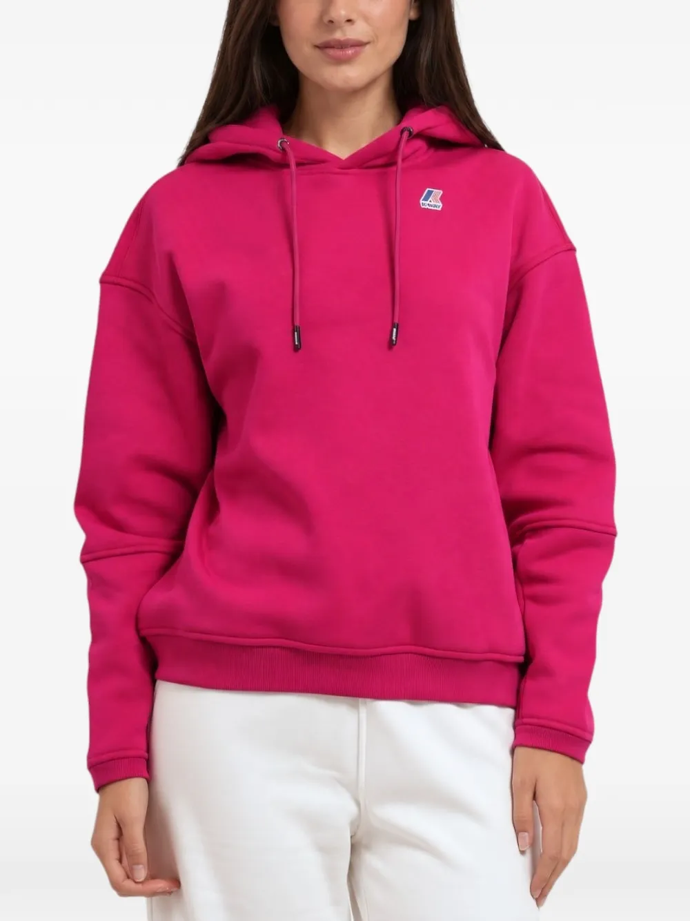 K-Way Ninette logo-print drawstring hoodie Roze