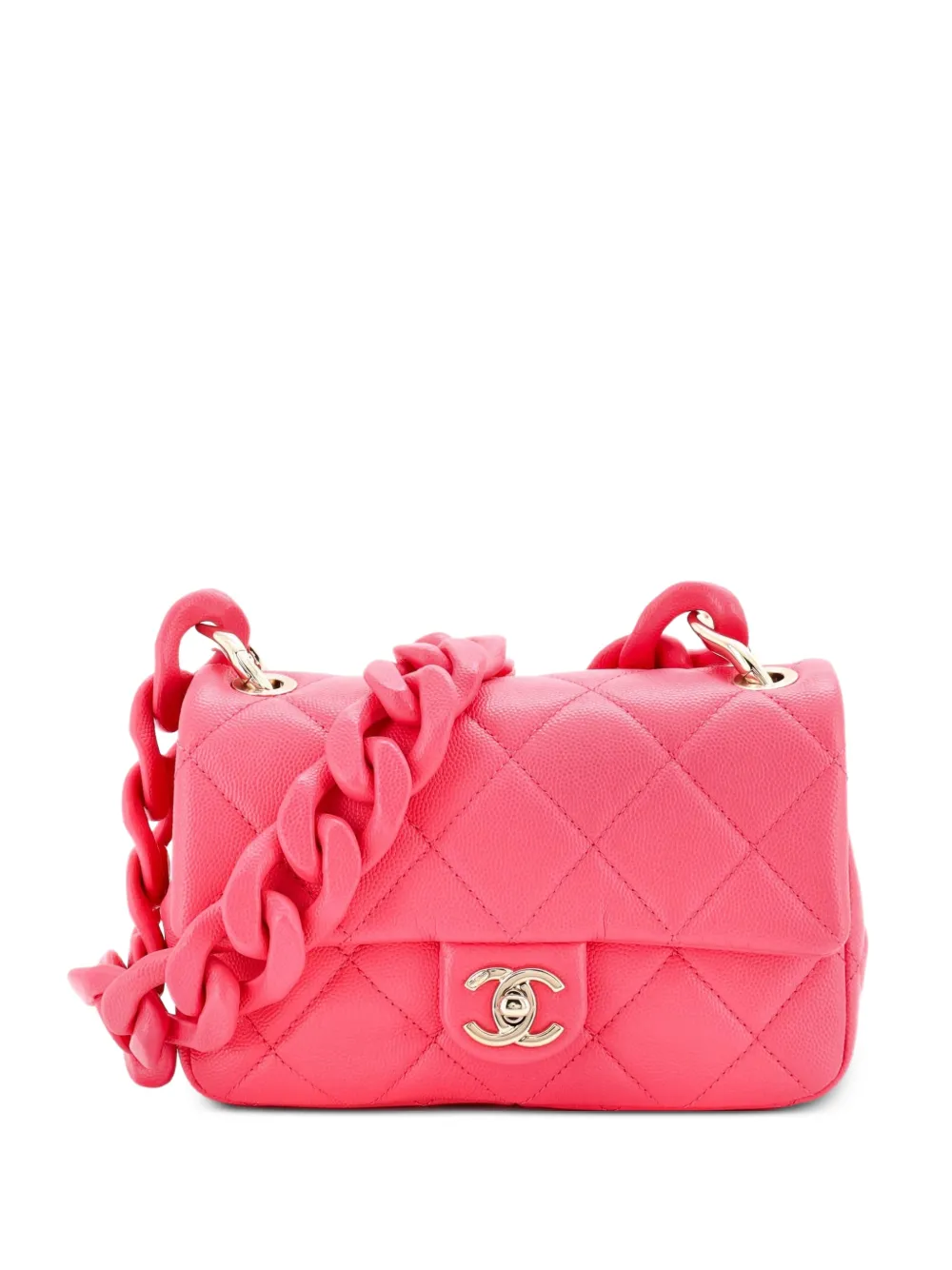 CHANEL Pre-Owned Funky Match Flap Bag Quilted Caviar Mini crossbody bag - Pink
