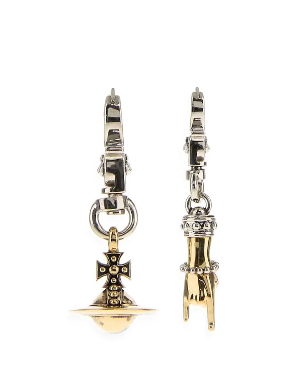 Vivienne Westwood Anatoly Orb and hand-motif earrings - Argento