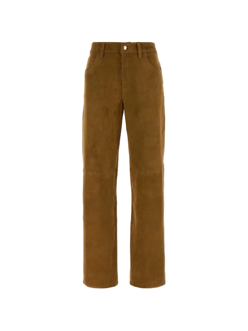 7 For All Mankind suede straight-leg trousers Bruin