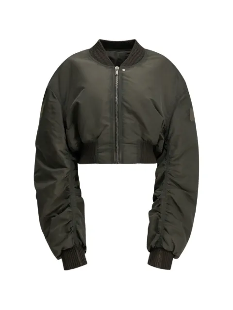 Rick Owens cropped ruched-sleeve bomber jacket