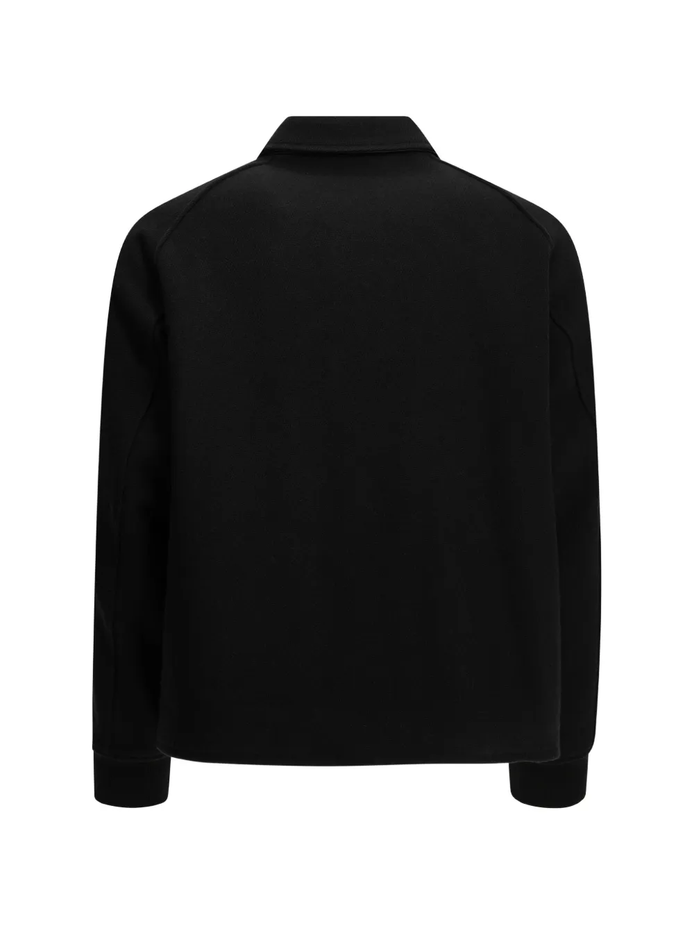 A.PRESSE leather-trimmed cashmere jacket Zwart