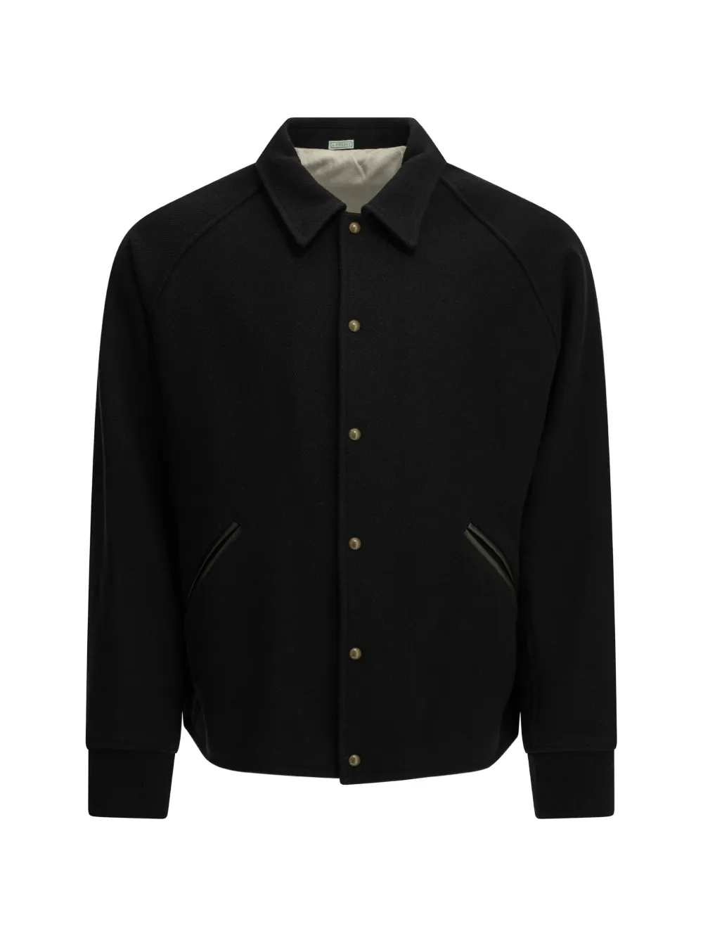 A.PRESSE leather-trimmed cashmere jacket - Nero
