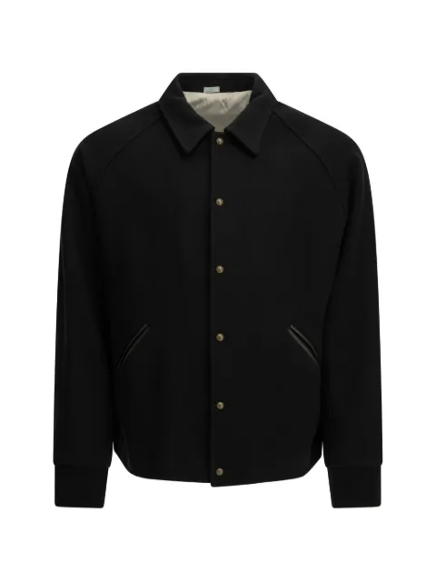 A.PRESSE leather-trimmed cashmere jacket