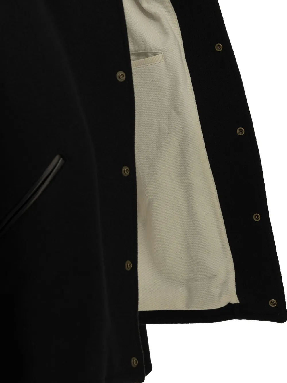 A.PRESSE leather-trimmed cashmere jacket Zwart