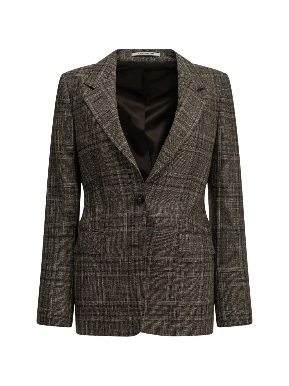 Tagliatore Paris check-pattern single-breasted coat - Braun