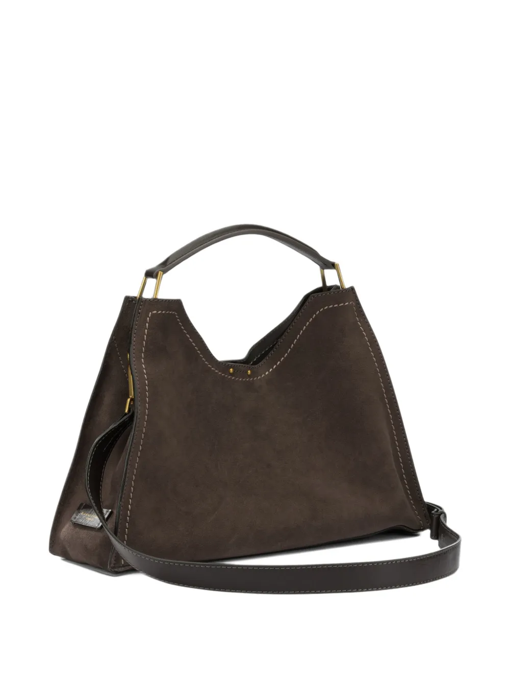 GIANNI CHIARINI Aurora suede shoulder bag Bruin