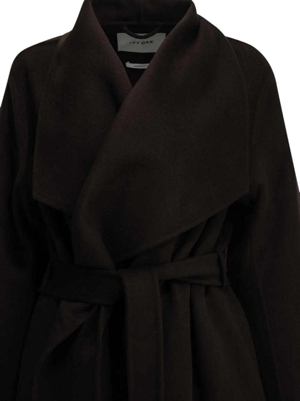 IVY OAK Carrierose jas met sjaalrevers en ceintuur Bruin