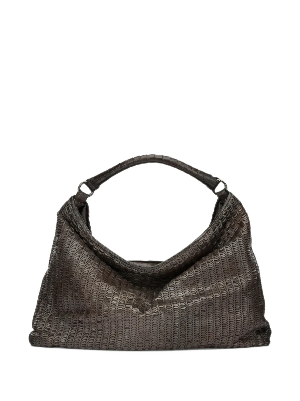 Reptile's House Lune woven-design leather shoulder bag - Marrone