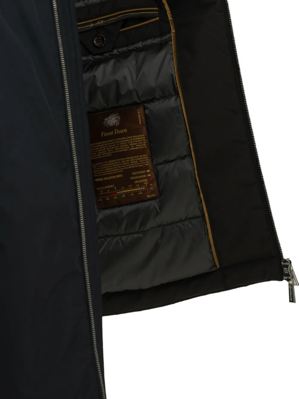 Moorer hooded down-filled jacket Blauw
