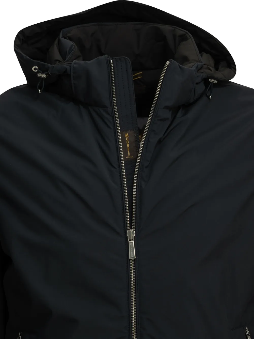Moorer hooded down-filled jacket Blauw