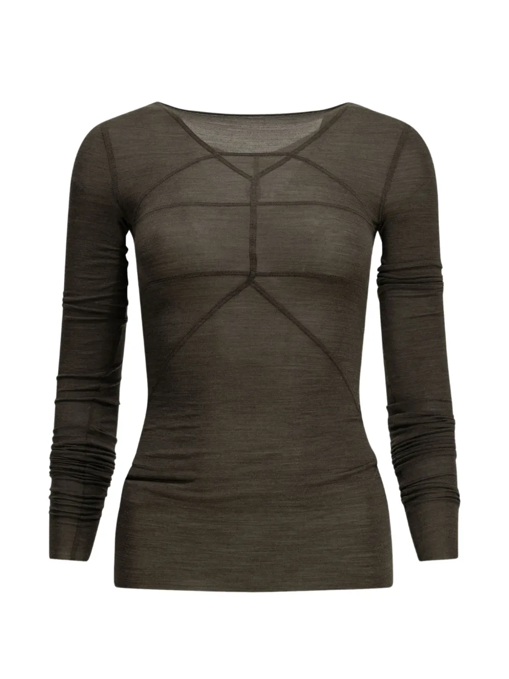 Rick Owens exposed-seam long-sleeve top - Braun