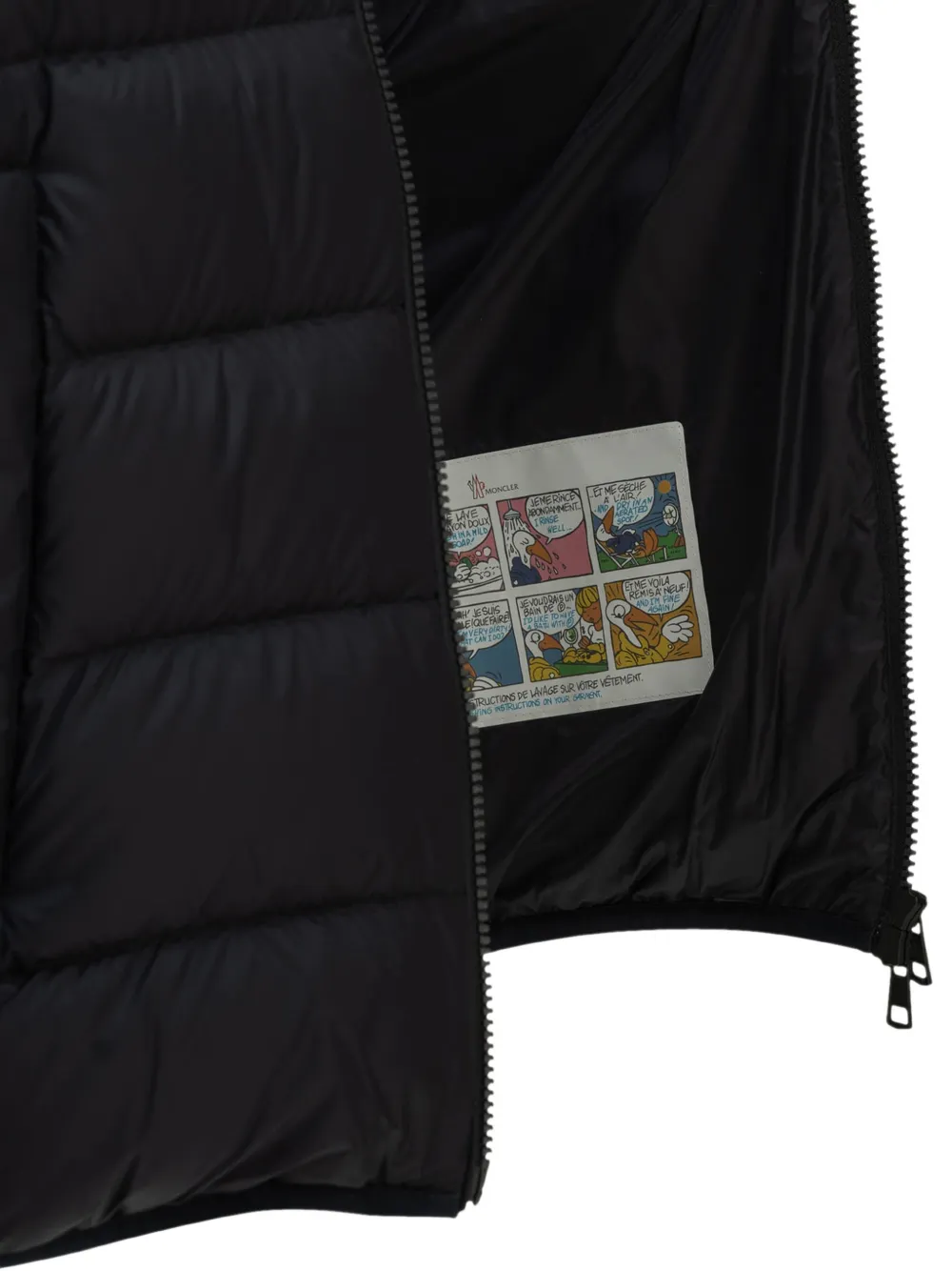 Moncler Bernadette in White Brown Cropped Shirt gewatteerd jack met pied-de-poule print en Katoenen print Zwart