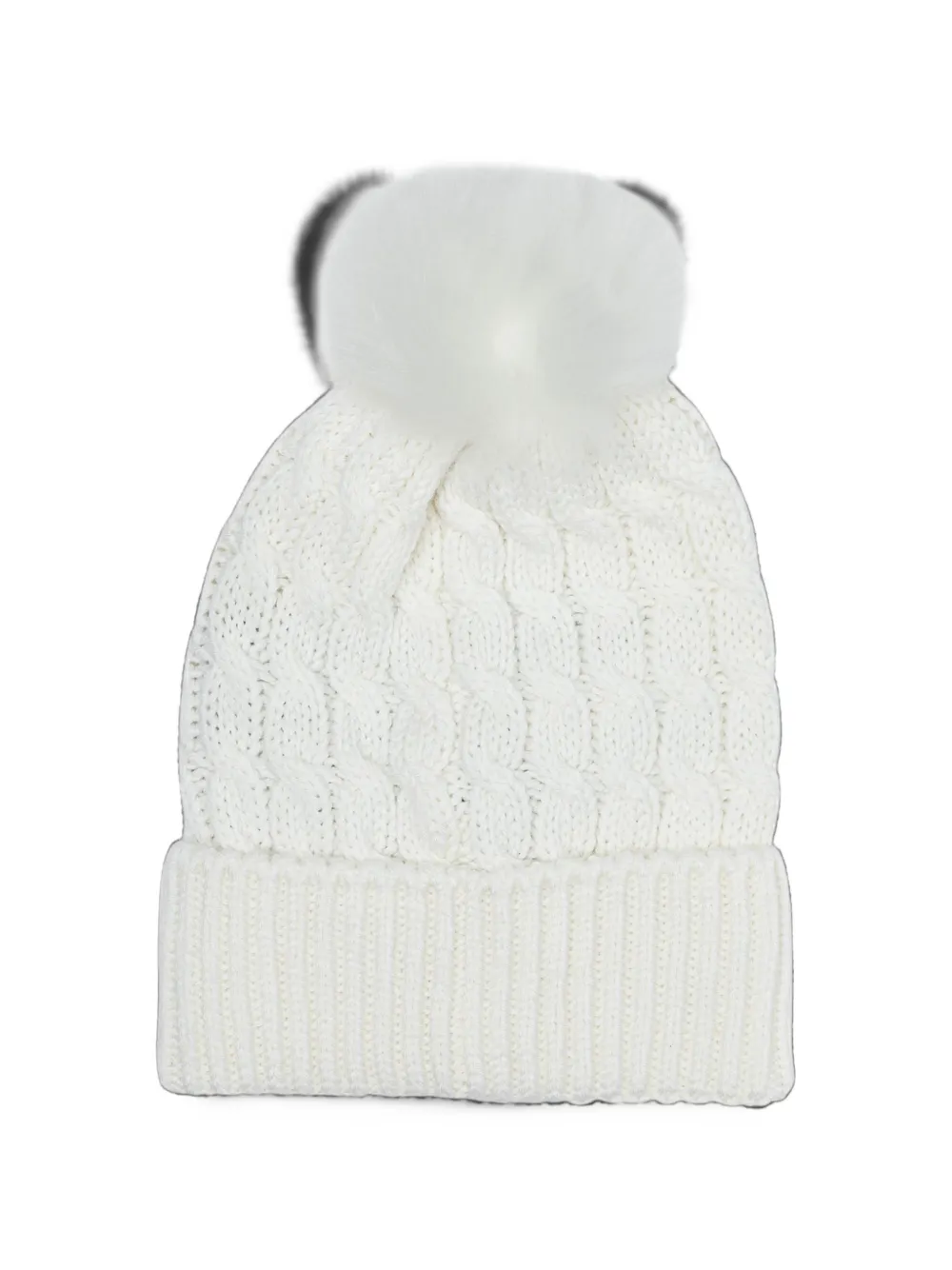 Moncler Grenoble cable-knit pompom beanie hat Wit